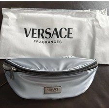 Versace Fragrances Silver Belt Bag Travel Pouch Fanny Pack/ Bum Bag New