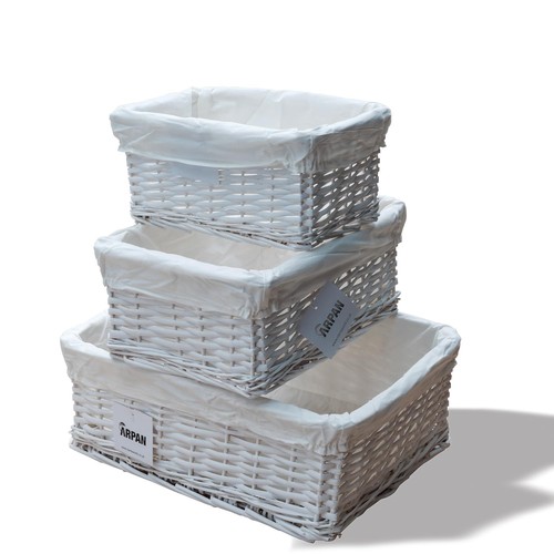 Set white wicker gift - 3,