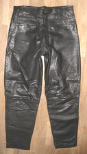 Men's Leather Jeans Pants From Smooth IN Black Approx. Size W33/L31