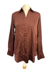 H&M Brown Satin Blouse Size S
