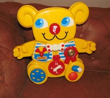 Vintage 1982 Matchbox Yellow Teddy Bear Baby Cot Activity Toy