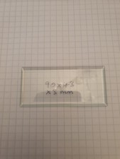 BEVELLED CARRIAGE CLOCK GLASS 90 MM X 43 MM X 3 MM - OTHER SIZES AVAILABLE