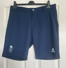 Adidas Team GB Blue Shorts Olympic Tokyo 2020 Size Medium 34” Waist