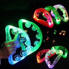 Illuminated Hand Rattle LED Light Up Flashing Tambourine Shaking Party Toy