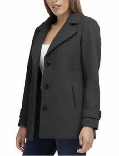 Black ladies pea coat - ladies, water