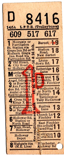Trolleybus ticket london - trolleybus,