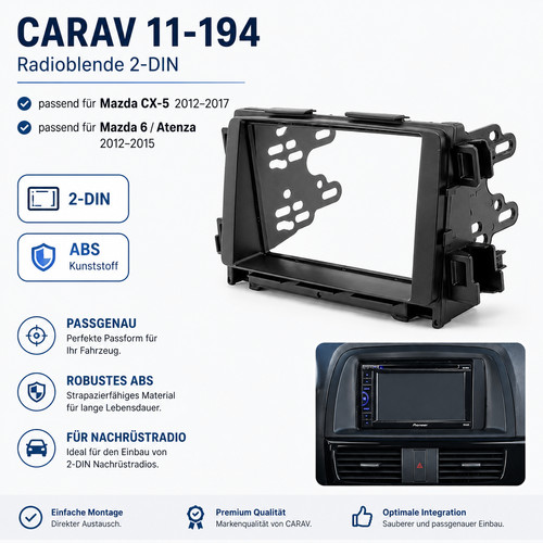 Carav din radio bezel - 2-din,