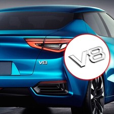 3D Chrome Metal V8 V 8 Emblem