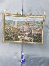 Vintage French Beautiful Florence Landscape Scene Wall Hanging Tapestry 65x44 cm
