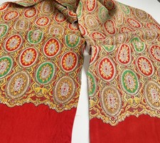 Men’s Vintage SCARF PURE WOOL Hand Printed Paisley Patterned 70’s Traditional