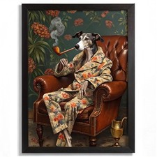 Chic Greyhound in Floral Suit
