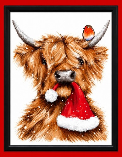 Highland cow framed - cow,