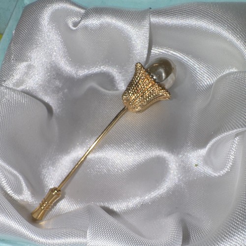 Gold pearl stick pin sara - stick,