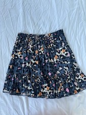 Zara Leopard Animal Print Skirt Medium Silky Colourful Pleat 