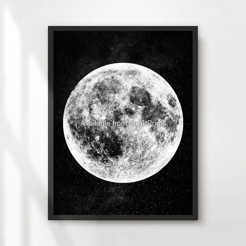 Moon art print astronomy - art,