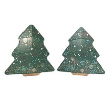 Two decorative Sainsbury’s Empty Christmas Tree Tins with Lids Xmas 2024 