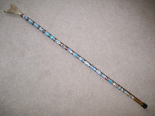 Antler Handle Walking Thumb Stick  20 British Walking Badges New Ferrule VGC (37