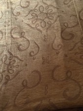 Gold lined material +2 cushions and 2 feather filled cushion pads.