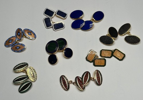 Enamel chain link - enamel, cufflinks