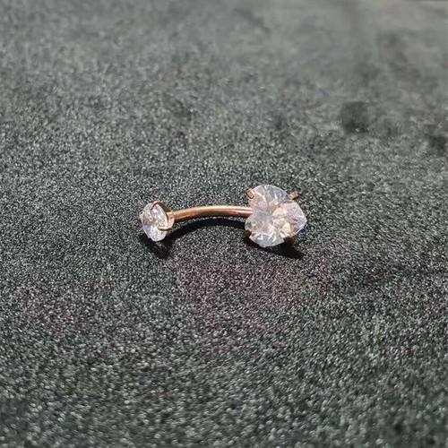 Clear round heart - clear, navel