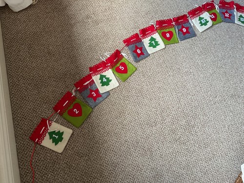 Hanging fabric pocket advent - hanging,