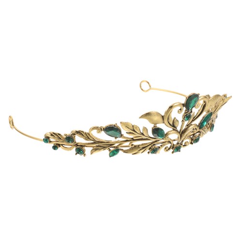 Green baroque bridal tiara - green,