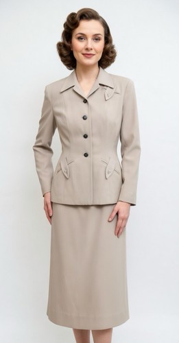Vtg 1940s grey - grey, wool