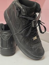 NIKE AIR FORCE 1 MID  BLACK TRAINERS UK 7 EUR 41 (2013) DEFECT SEE DESCRIPTION