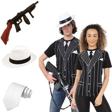 White Gangster Hat Fancy Dress
