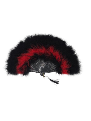 Red black marabou feather - red,