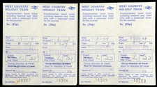British Rail Tickets x 4 West Country Holiday Train Cheltenham Birmingham 1971