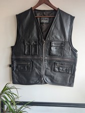 Aviatrix Mens Dark Brown Leather Shooting/Motorcycle Waistcoat/Skeet 4XL
