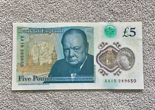 AA Serial New £5 Five Pound Note Plastic Circulated Sought AA15 289650