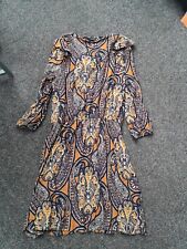 Next Womens Paisley Frill Shoulder Dress - Size 10 - Excellent Condition 