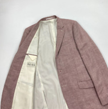 Men's Burgundy & White Reiss Blazer 40R Linen Wool Jacket Nassau Lined A/B