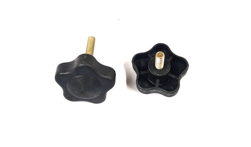 Black plastic star knob - plastic,