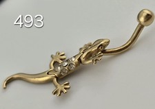 1.82g 9ct Yellow Gold Lizard Belly Bar Solid Articulated 11mm Long Bar 1.6mm 375