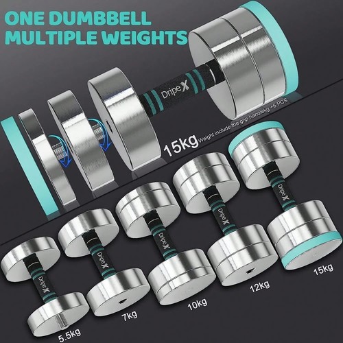 Adjustable steel dumbbells - steel, set