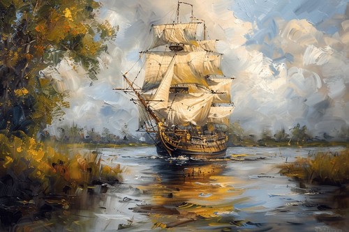 Pirate sail ship canvas - pirate,