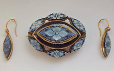 Stunning Antique Victorian 9ct Gold Hardstone Cameo Brooch & Earrings c1875