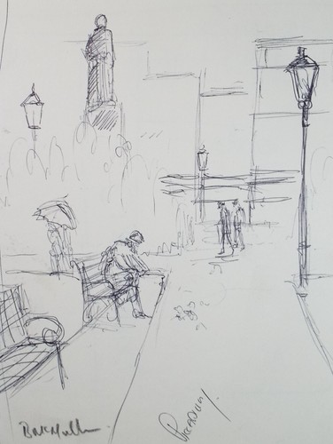 Pen ink drawing - &,