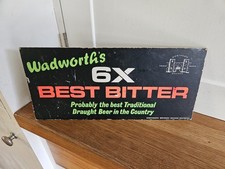 Wadworth's 6X Best Bitter Brewery Wiltshire Showcard Counter Card Pub Beer Sign