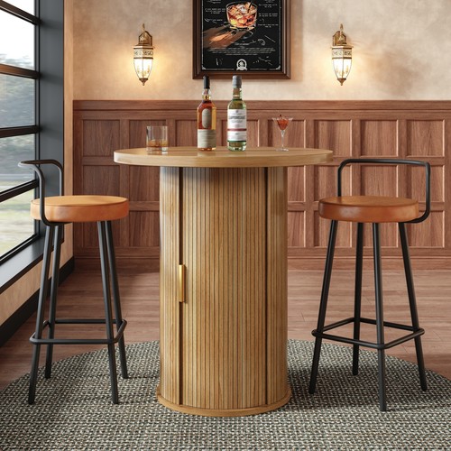 Round bar table storage - table, w/