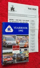 1992 RAC British Motor Sports COMPETITORS YEARBOOK Rules Regs Circuits Directory