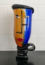 Murano Glass Vase Face - Blue
