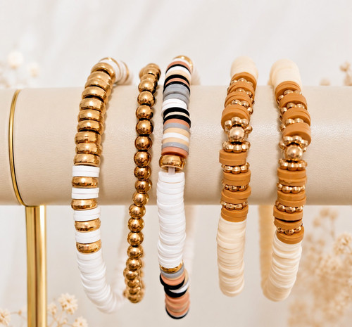 Boho beaded bracelet - 5, set
