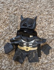 Dc comics Build A Bear Teddy Black Dark Knight Batman Outfit Costume Cape Gloves