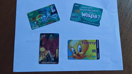 Collector phone cards - cards., bt