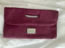 Gorgeous Clutch Bag In Mock Croc Fuschia Pink By Nine West   New With tags