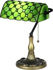 Stained Green Glass Table Lamp